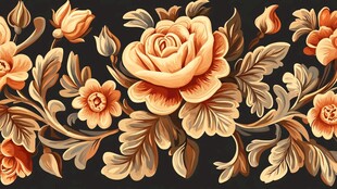 复古花卉精美图案设计