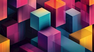 炫彩立体方块背景图案