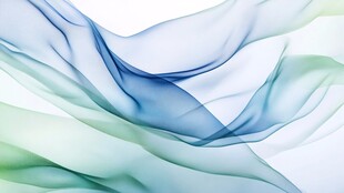 飘逸蓝绿渐变动感丝带