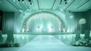 清新梦幻绿色系婚礼现场