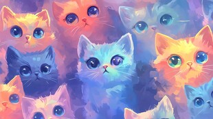 多彩萌猫群像