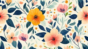 清新花卉图案背景纹理