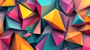 多彩立体几何抽象背景图案