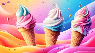 缤纷美味冰淇淋诱人时刻