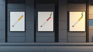 墙上的创意香烟展示海报