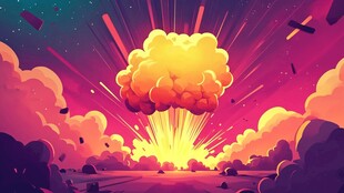 爆炸场景的绚丽科幻画面