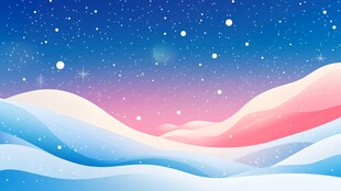 梦幻雪景夜空浪漫风光