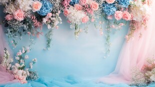 梦幻花卉装饰背景布置