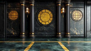 豪华古典风室内建筑场景