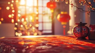 新春室内温馨场景一角