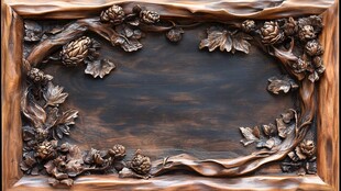 木雕花卉边框艺术装饰