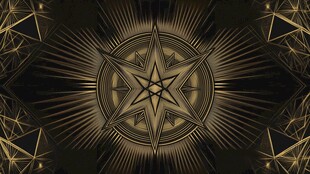 神秘金色五角星几何图案