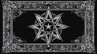 神秘五角星边框装饰图案