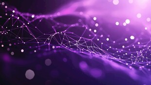 梦幻紫色科技线条背景图