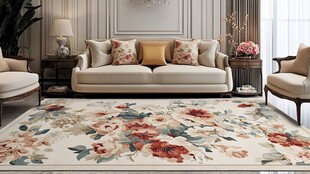 欧式客厅花卉地毯优雅风
