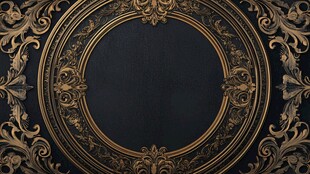 黑金奢华复古圆形装饰边框