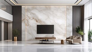 现代大理石背景墙客厅设计