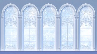 欧式雕花拱形窗户背景图