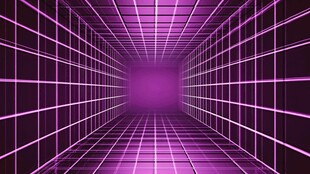紫色霓虹线条科幻隧道