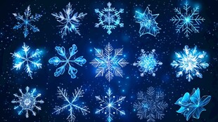 梦幻蓝色雪花集合