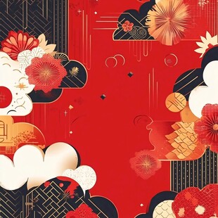 中式喜庆节日背景插画