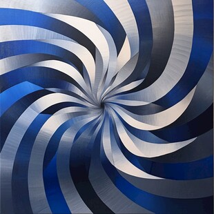 蓝银旋转抽象艺术图案