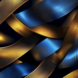 蓝金交织的动感金属线条