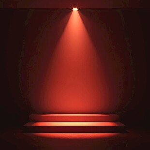 红色聚光灯下的阶梯舞台