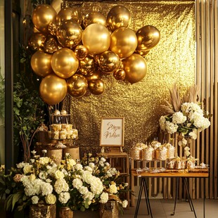 金色奢华派对甜品装饰场景