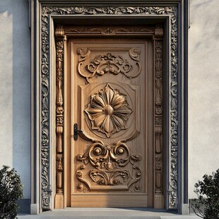 欧式雕花实木入户大门