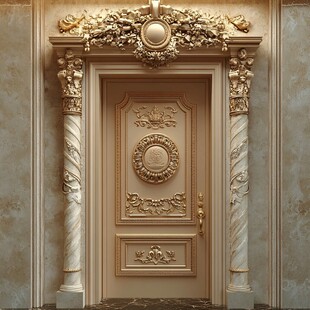 欧式奢华雕花实木入户门