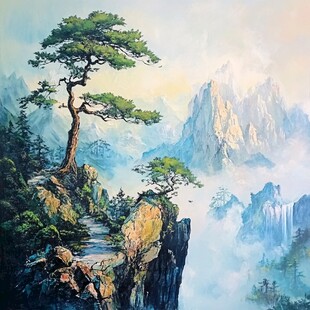 黄山迎客松 壮美山川景色