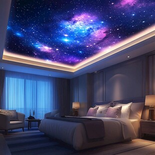 梦幻星空卧室天花板设计
