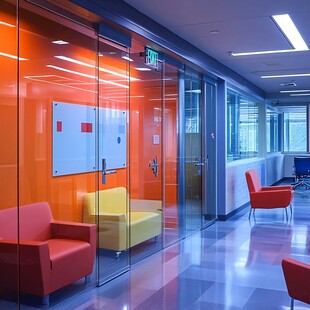 现代明亮的办公休息区空间