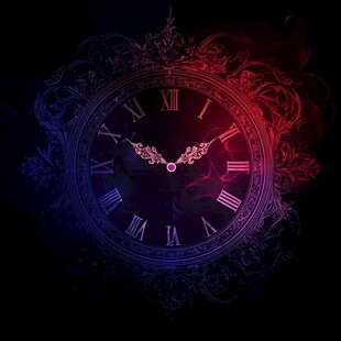 梦幻复古风华丽时钟图案