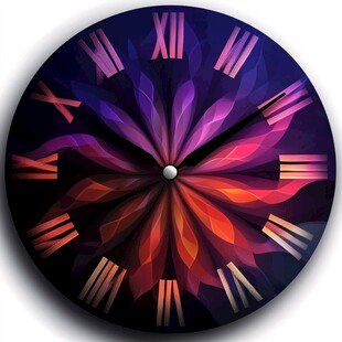 炫彩几何风罗马数字挂钟