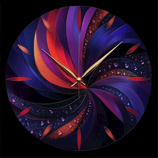 梦幻绚丽艺术时钟图案