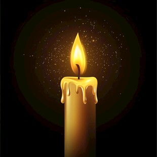 燃烧的蜡烛散发微光