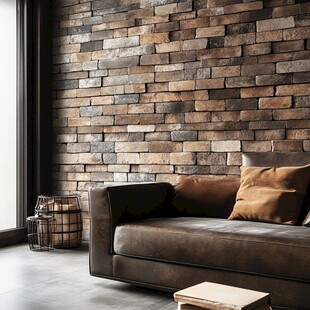 复古砖墙搭配舒适沙发空间