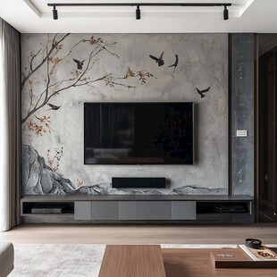 中式风电视背景墙家居美