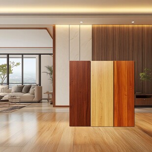 现代客厅中的多样木地板展示