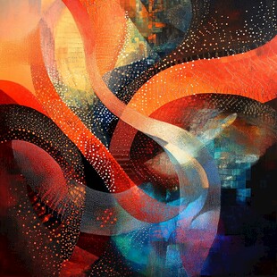 炫彩抽象流动线条艺术画
