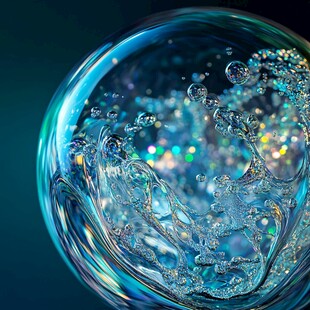 梦幻多彩的透明水泡世界