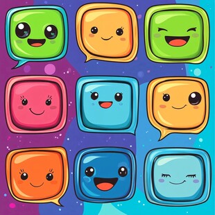 可爱多彩表情对话框集合
