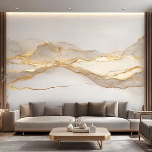 轻奢风大理石纹客厅背景墙