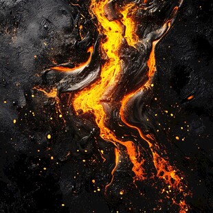 炽热岩浆流动震撼画面