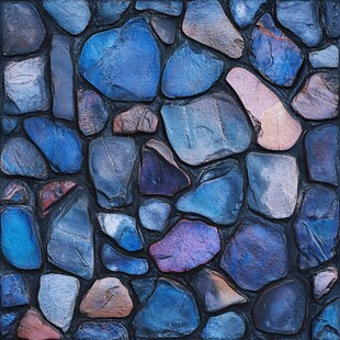 彩色石块拼接纹理墙面