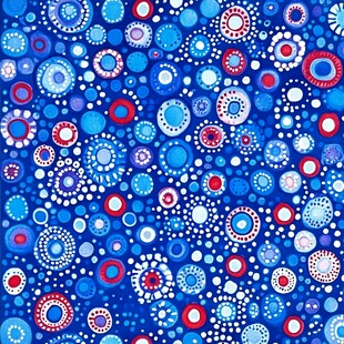 蓝色圆点抽象艺术图案