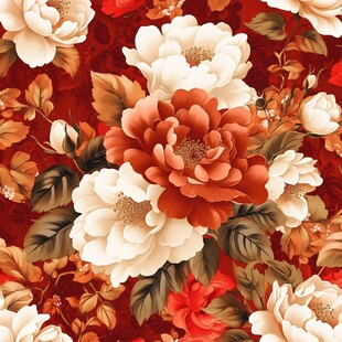 复古风花卉图案设计素材