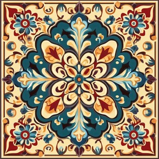 复古花纹瓷砖图案设计
